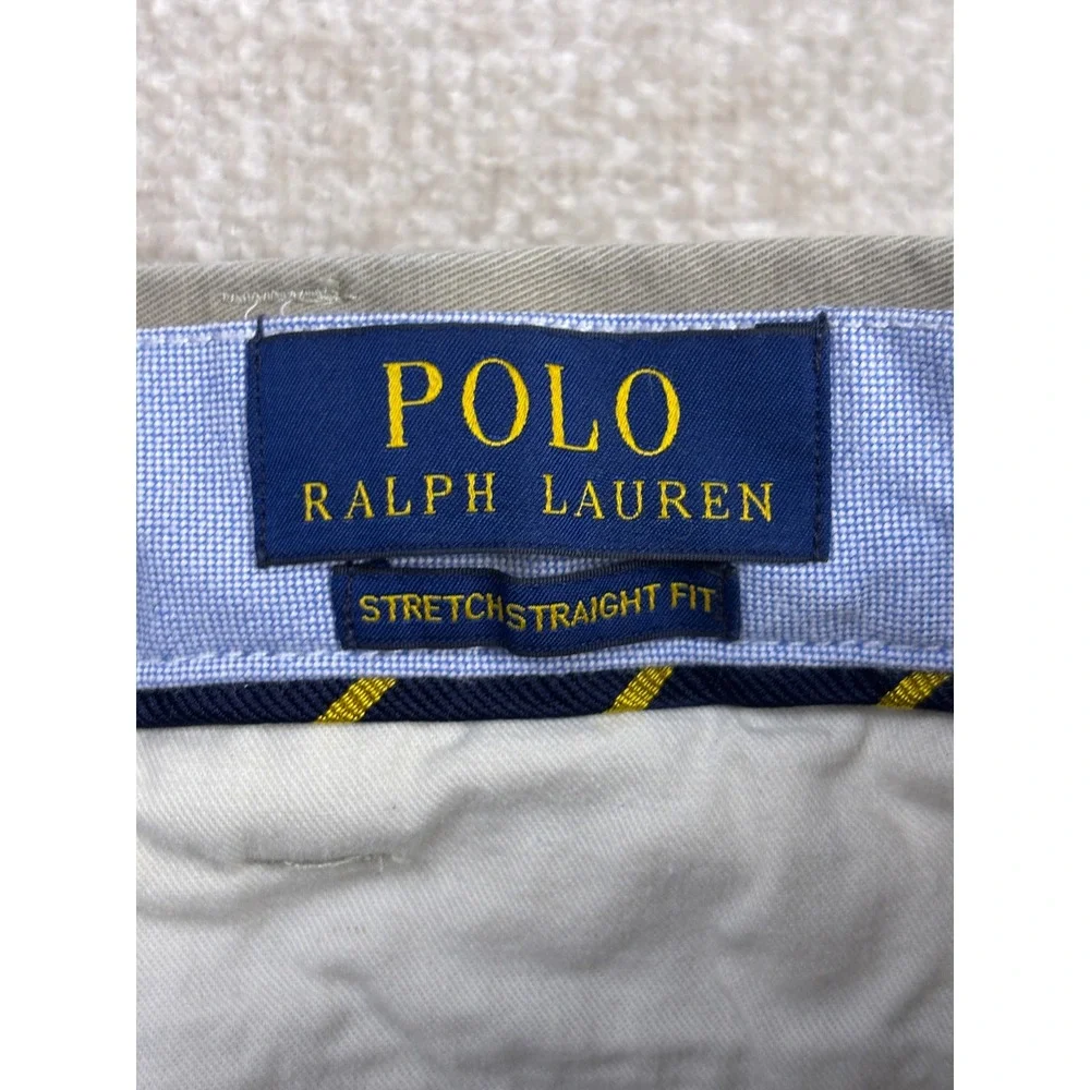 Polo Ralph Lauren Mens 42x30 Tan Khaki Stretch Straight Fit Chino Pants